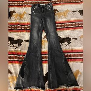 24x34 black flying monkey flare jeans